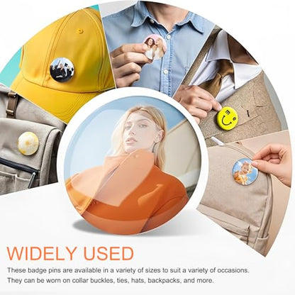 Personalized Photo Pin Buttons Custom Picture Pinback Set of 1-1000PCS Metal Commemorative Buttons - color: BLACK, size: 3in