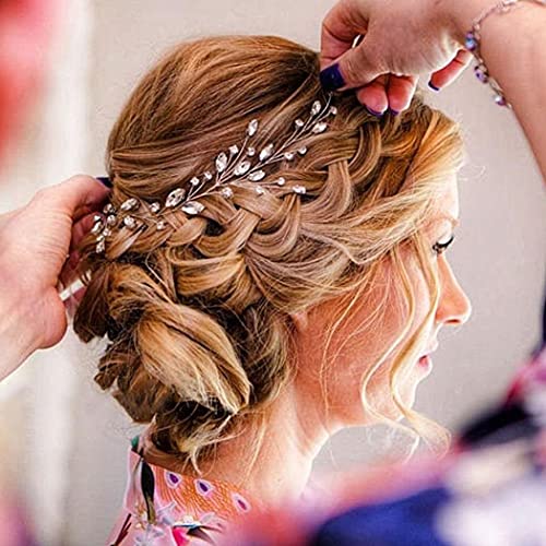 JAKAWIN Bride Wedding Hair Piece Rhinestone Bridal Hair Accessories Diamond Hair Vine for Women HV113 - color: 1 Silver