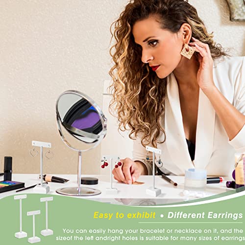 Marsui Earring Display Stands for Selling Set Wooden T Bar Jewelry Display Stand Holder for Necklaces Bracelet Showroom Trade - color: White