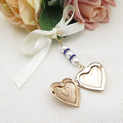 IDLAN Locket for Bouquet - Memorial Wedding Gift Bride Pendant Keepsake Something Blue - style: Heart Locket