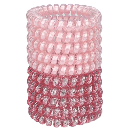 JessLab Spiral Hair Ties for Women, 10-Pack Traceless No-Damage Ponytail Holders, Coils Hair Bands for Girls, Assorted Colors - color: #49