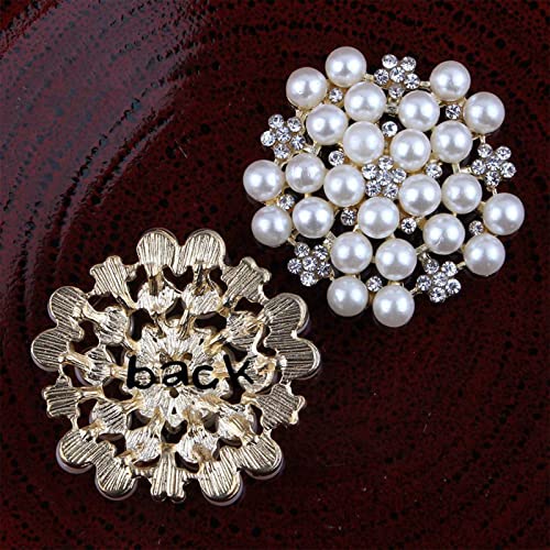 Fashion Elegant Pearl Crystal Snowflake Brooch Pin for Women Girls Wedding Soiree Party Jewelry - color: Gold