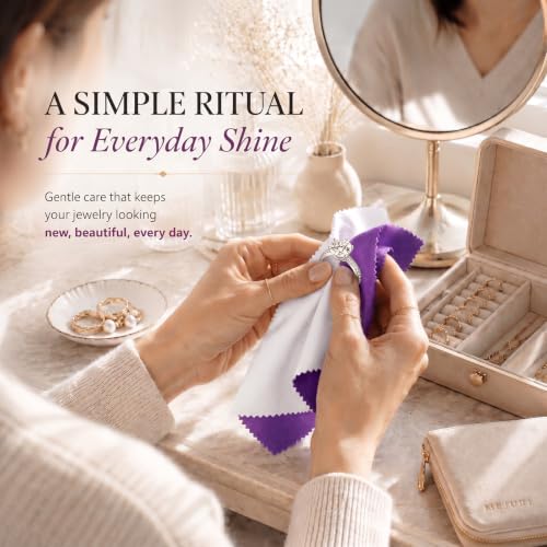 Bonison 6 Pack Large Silver Polishing Cloth – 10"x12" Jewelry Cleaning Cloth & Multi-Layer Jewelry Polishing Cloth for Silver, Gold, Diamond, Platinum, Coins, Watches, Gemstones (Purple & Deep Gray) - color: Set of 6 Cloths (Deepgray & Purple)