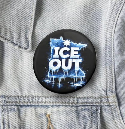Minnesota State Abolish Ice Button Pin - Resistance Pinback - Ice Out Round Badge - Immigrant Rights Pins - Political Protest Pinback - Anti President Round Badge For Bags & Jacket - size: 1 Pin