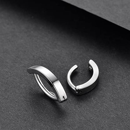 Clicker Belly Button Ring Hoop Belly Button Ring 14G Navel Ring | Surgical stainless steel hinged belly button ring for belly button piercing, navel body jewelry for women and men - color: 2pcs Silver