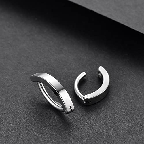 Clicker Belly Button Ring Hoop Belly Button Ring 14G Navel Ring | Surgical stainless steel hinged belly button ring for belly button piercing, navel body jewelry for women and men - color: 4pcs Silver