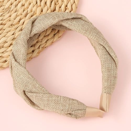 Madison Tyler Thick Headbands for Women | Wide Fabric Grey Braided Cute Handmade Makeup Hair Band for Girls | Thin Hair and Thick Hair | Skincare and Boho Spring Headband for Washing Face - color: Fabric Grey Headbands