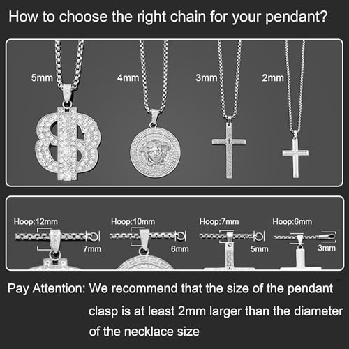 Mens Chain Necklaces, Stainless Steel Rolo Chain Necklace for Men & Women - color: Silver 2mm