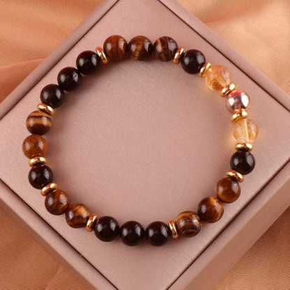 KSQS Healing Stone Bead Bracelet for Women, Natural Gemstones Balance Protection Bracelet, Spiritual Crystal Beads Bracelet Anxiety Relief with Meaning Card - color: Confidence