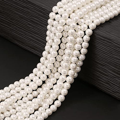 Handmade Pearl Beads Anklets for Women Adjustable White Beaded Ankle Bracelet for Wedding Gift