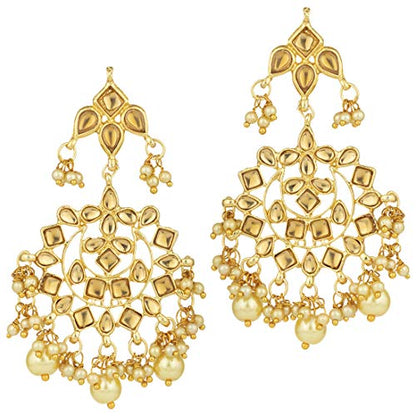 Aheli Elegant Indian Faux Kundan Studded Choker Necklace with Maang Tikka Set Ethnic Wedding Wear Bharatanatyam jewellery set Gift for Women - color: Champagne