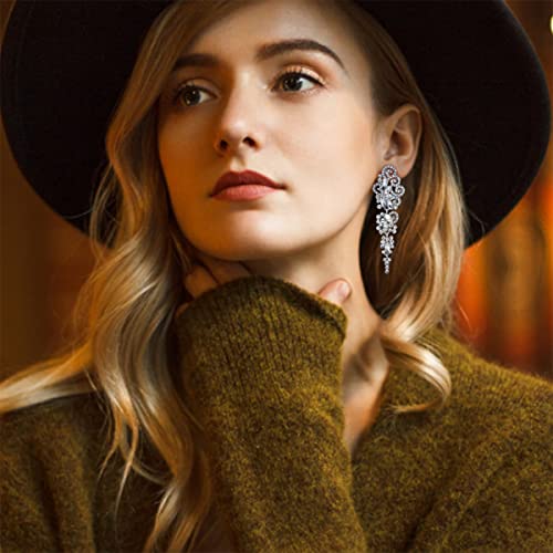 Marquise Crystal Bridal Chandelier Dangle Drop Earrings Ladies Gifts in Silver/Gold Tone - color: I-Clear Earrings Pin