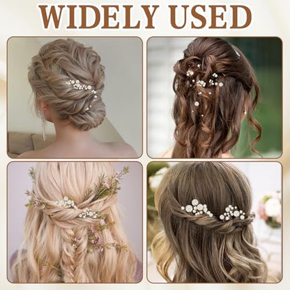 12Pcs Bridal Pearl Hair Clip, Wedding Hair Accessories for Party, Various Styles Handmade Pearl Decorations Supplies, Wedding Pins for Bridesmaid Bride