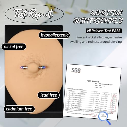GAGABODY G23 Titanium Pair 14G Nipple Rings Tongue Jewelry Bridge Piercing | Internal Threaded Used in Nipple,Tongue,Bridge 14G Length from 12mm to 18mm Lightweight Daily Wear for Unisex Sensitive Skin - color: STYLE1A-Silver+Bullet Purple Opal, size: 14G