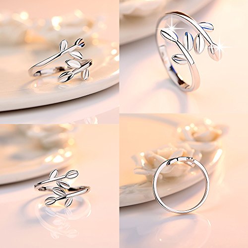 lauhonmin 3pcs S925 Sterling Silver Open Rings Set Finger Ring Joint Ring Toe Ring Beach Jewelry Gifts for Women Adjustable - color: Style A