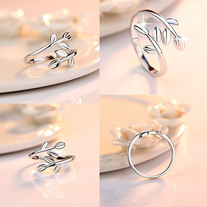 lauhonmin 3pcs S925 Sterling Silver Open Rings Set Finger Ring Joint Ring Toe Ring Beach Jewelry Gifts for Women Adjustable - color: Style A