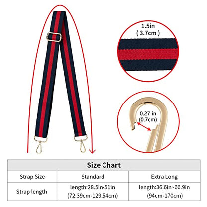 Wide Shoulder Strap Adjustable Replacement Belt Crossbody Canvas Bag Handbag - color: Black, size: Wide: 1.4"(3.5cm)
