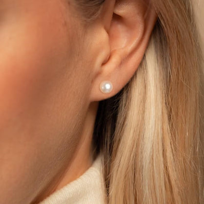 JINERA 5 Pairs Stud Earrings for Women 14K Plated Gold/Silver Pearl Ball Small Stud Earrings Set Cartilage Piercing Hypoallergenic Lightweight Flatback Earrings Jewelry Gifts for Women - color: 5 Pairs Pearl Earrings - Silver