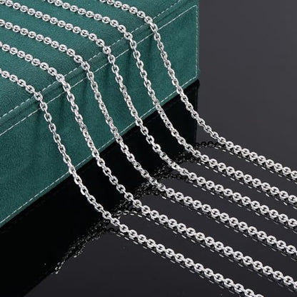UMAOKANG 16.4 Feet Silver Plated Chain for Jewelry Making Cable Brass Metal Chains Bulk on Spool with Jump Rings Lobster Clasps - color: Silver Cable