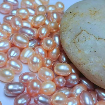 50 Pcs Freshwater Pearl Beads for Jewelry Making AAA 9-10 mm Non-Porous Natural Genuine Real Pearls Beads Oval Pearl Bead Loose Gemstone Bead Crafts Gift for Women,DIY Gifts. - color: 9-10 mm no holes.