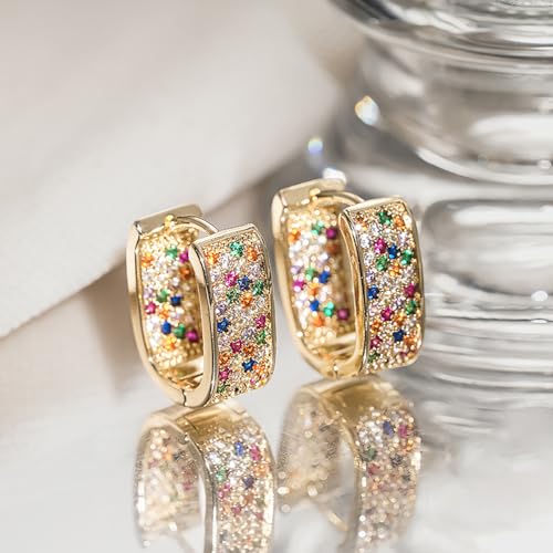 Luxury Paved Cubic Zirconia Hoop Earrings for Women Wedding Trendy Jewelry - color: E5323