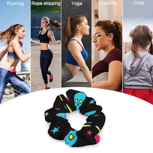 Spiral Hair Ties for Women & Girls Trippy Mushroom Skull, No-Damage Coil Scrunchies, Traceless Ponytail Holders for Daily Use & Dreadlocks - color: Style (859)