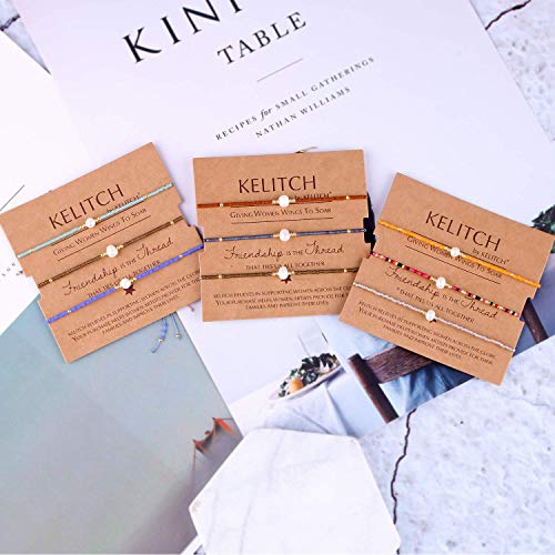 KELITCH 3 PCS Natural Pearls Bracelets Women Strand Thin Rope Friendship Bracelets Handmade Stack Charm Bracelets - color: 0002J