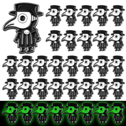 Liliaafar 36 Pieces Halloween Enamel Pins Set Grow in the Dark Halloween Lapel Pins Bulk for Backpacks Clothing Hat Bag Gifts - style: Plague Doctor