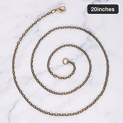 TecUnite 24 Pack Bronze Link Cable Chain Necklace DIY Chain Necklaces (20 Inch) - size: 20 Inch
