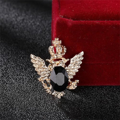 4PCS Gem Brooch Lapel Pin Chain for Men Retro Crystal Tassel Chain Brooch Pin Career Suit Tuxedo of Shirts Tie Hat Scarf Father's Day Gift - color: 2 PCS Black