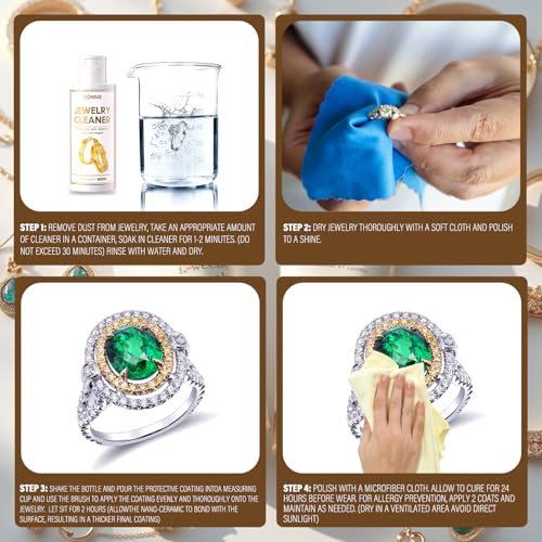 Jewelry Protective Coating & Cleaner Kit for Silver,Gold & Jewelry | Restores Shine and Provides Long-Lasting Protection