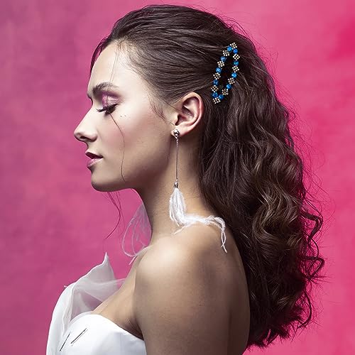 OIIKI 10pcs Rhinestone Snap Hair Clips for Women, 2 Styles