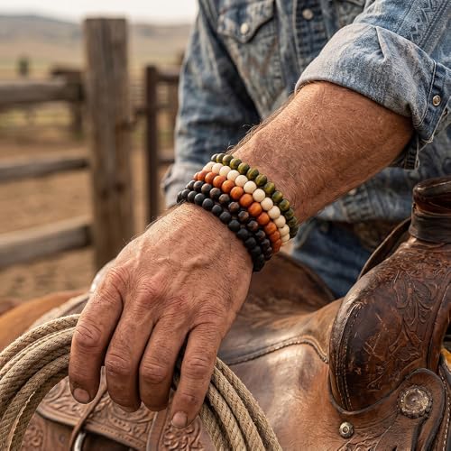 5pcs Wooden Bead Bracelet Set For Men & Women - Funky Style, Father'S Day, Mother'S Day, Christmas, Birthdays, Thanksgiving Beads For Bracelets