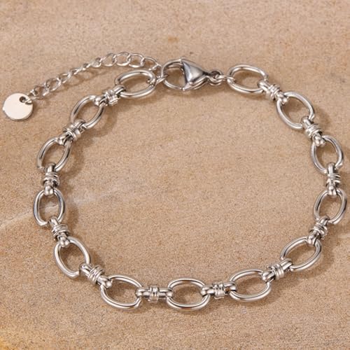 Jude Jewelers Stainless Steel Linked Infinity Charms Chain Style Bracelet - color: Silver