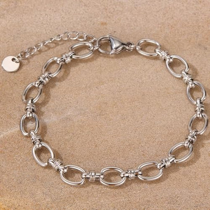 Jude Jewelers Stainless Steel Linked Infinity Charms Chain Style Bracelet - color: Silver