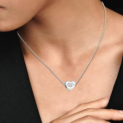 Cross Heart Charm for Pandora Bracelets Christian Bible Verse Charms Prayer Faith Religious Gifts for Women - style: Pray more worry less Matthew 6:34