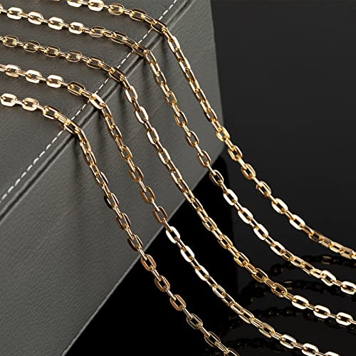32.8 Feet Gold Plated Chain Bulk, Aluminum Paperclip Necklace Bracelet Chain for Women Men Jewelry Making Chain Roll with Jump Rings and Lobster Clasps - color: 4.3×6.8mm-Gold