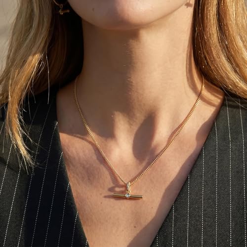 Layered Necklaces for Women Pearl Necklace Stack Gold T Bar Necklace Set Dainty Heart Pendant Jewelry Trendy 2026 Fashion Accessories Gifts - color: B7：1pcs-Rhinestone