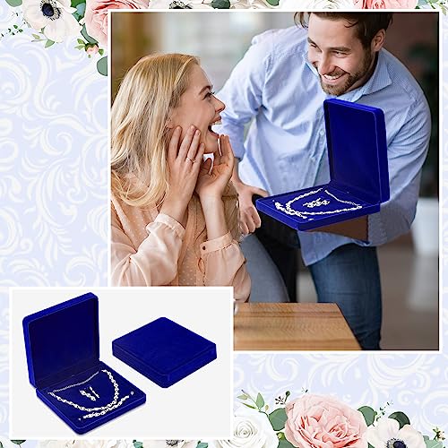 6 Pcs Velvet Jewelry Set Box Jewelry Display Case Earring Ring Bracelet Necklace Gift Box Pearl Necklace Storage Case for Mother's Day Wedding Travel Anniversary(Royalblue) - color: Royalblue