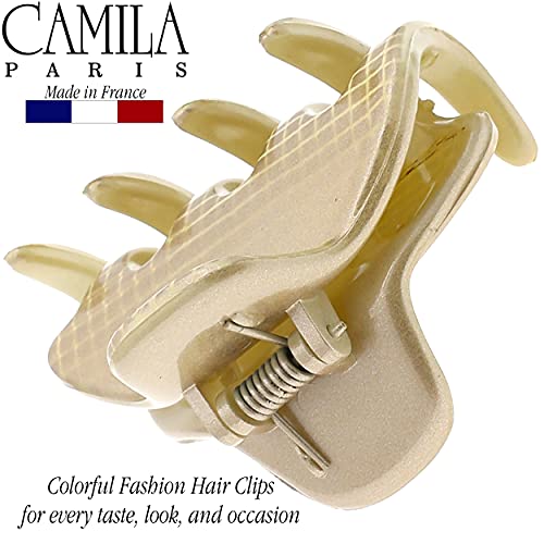 Camila Paris CP3195 French Small Hair Clips for Women, 1.75" Small Claw Clip Fashion Styling Mini Hair Clip Accessories for Women, Strong Hold No Slip Grip Cute Claw Clips, Made in France - color: Gold 1.75"