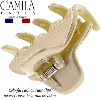 Camila Paris CP3195 French Small Hair Clips for Women, 1.75" Small Claw Clip Fashion Styling Mini Hair Clip Accessories for Women, Strong Hold No Slip Grip Cute Claw Clips, Made in France - color: Gold 1.75"