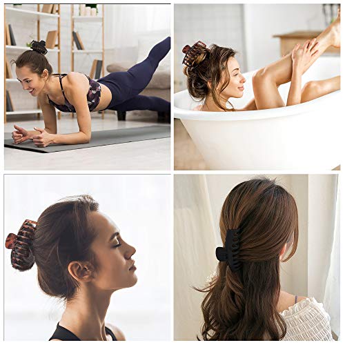 OWIIZI Large Claw Clips, 4.3" Matte Hair Clips for Women's Long Thick Hair, Non-Slip Barrette Clips (4packs) | Matte Hair Clips,Non-Slip Strong Hold Ponytail Barrettes,Jumbo Cute Hair Accessories,for Girls Thick Thin Curly Hair - color: Style 6