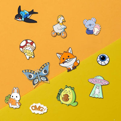 20/30/50/80 Mixed Enamel Brooch Bulk Set,Lapel Badges, Cartoon Plant Enamel Pin Sets, Funny Button Pins Jewelry for Backpack Cloths Hats Jacket Decoration - style: 20 pcs