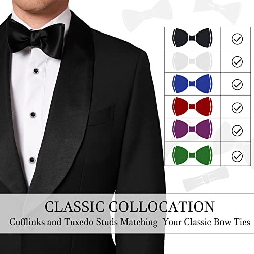 AMITER Crystal Cufflinks and Tuxedo Studs for Men, Cuff Links Suits for Shirt Formal Dress Business Wedding Anniversary - color: Black