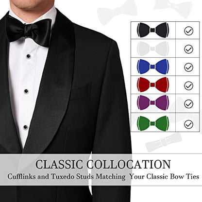 AMITER Crystal Cufflinks and Tuxedo Studs for Men, Cuff Links Suits for Shirt Formal Dress Business Wedding Anniversary - color: Black