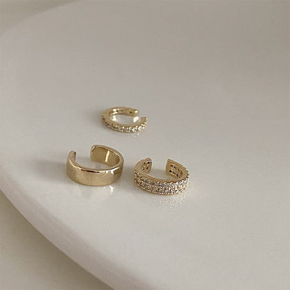Ear Cuff for Women 14K Gold Plated Cuff Earrings Cubic Zirconia Hoop Huggie Ear Cuffs for Girls Gold Ear Cuffs Non Pierced Ear Clips Cartilage Earring Women Jewelry - color: Gold A