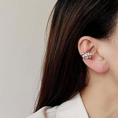Pearl Ear Cuff Earrings for Women 14K Gold Ear Cuffs for Non Pierced Ears Cartilage Earrings - style: Pearl2