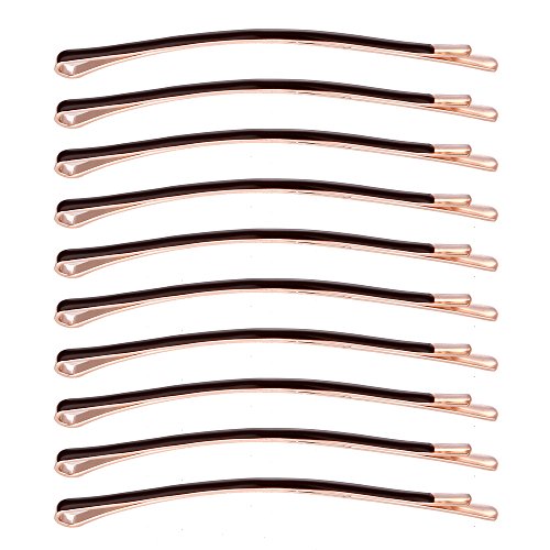 Yishenyishi Pack of 10 Curved Jumbo Bobby Pins,Hair Clips (Brown-10pcs) - color: Brown