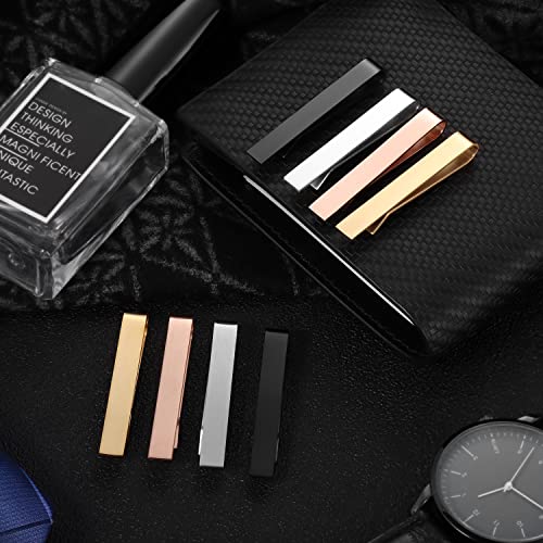 HAWSON 2 inch Tie Clips for Men-Skinny Tie Bar Tie Set for Wedding Anniversary Business and Best Gift for Dad Husband Brother - color: 8 PCS-Brush and Shiny
