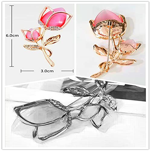 Lavender flower brooch crystal rhinestone tulip brooch elegant accessories jewelry women brooches and pins fashion jewelry wedding flowers lapel pin - color: Pink Tulips